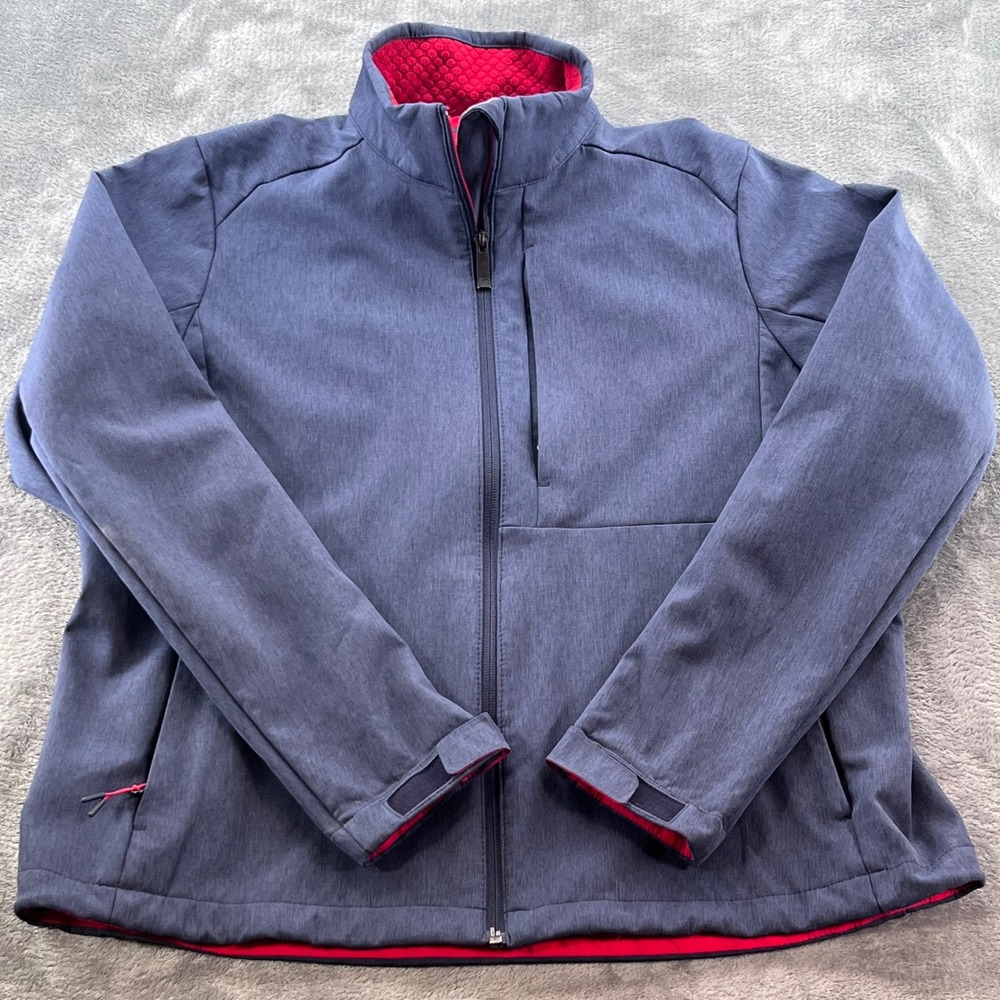 Chick-fil-A Oobe Team Style Softshell Jacket Navy Blue Red Fleece Lined Large